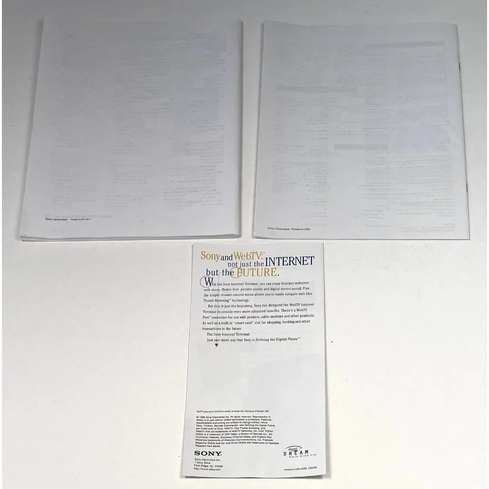SONY Digital Satellite Receiver & Antenna Installation OWNERS MANUAL Instruction